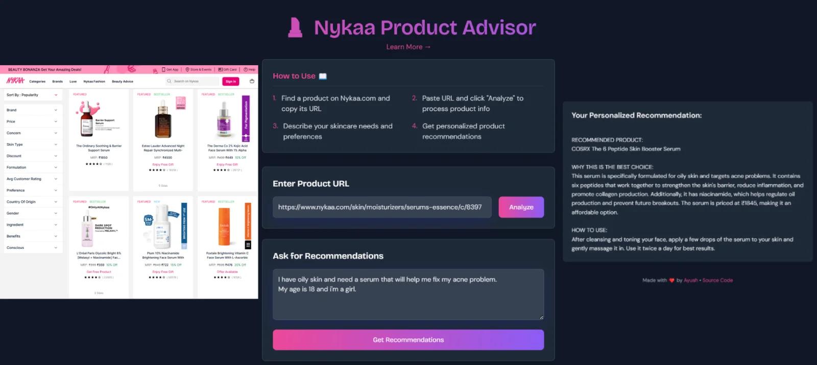 Nykaa Product Advisor not found